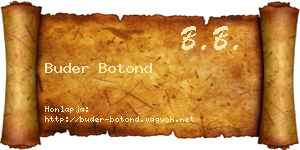 Buder Botond névjegykártya